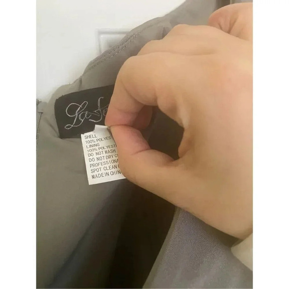 La Femme Style 25206 Pewter Gown Size 16 - Picture 6 of 8